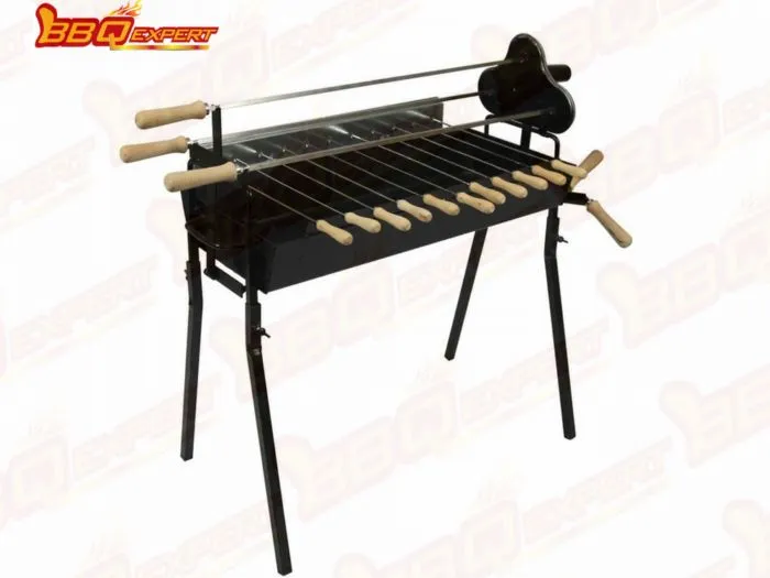 Hot Selling Cyprus Houtskoolbarbecue met Spit Rotisserie Zwart en Groen Rotisserie Grill Spit BBQ