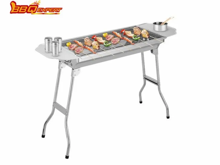Outdoor draagbare roestvrij BBQ-grill opvouwbare houtskoolbarbecue verkoop